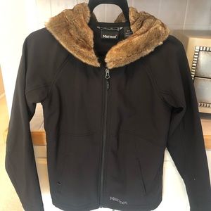 Marmot weathertech jacket faux fur hood M